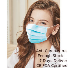 الصين الأزرق قناع الوجه القابل للتصرف 25G PP أقمشة غير منسوجة مادة OEM / ODM المزود